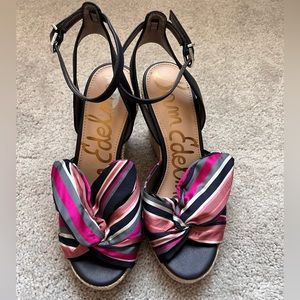 Sam Edelman Black and Pink Wedges